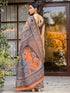 Vasthrlay Womens Printed Unstitched Multicolor Saree