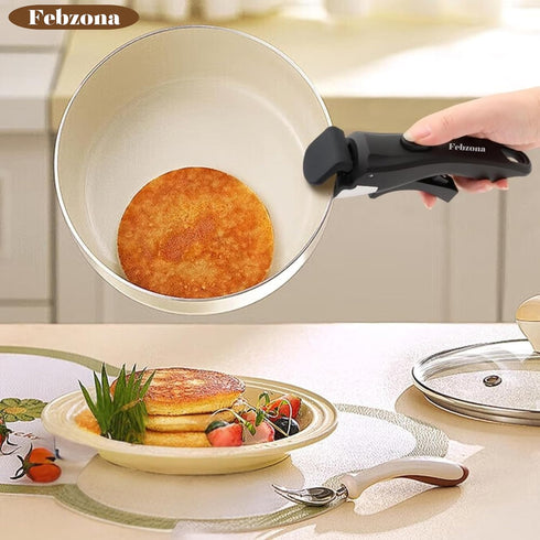Febzona Universal Detachable Pot Handle | Clip-On Holder for Hot Cookware