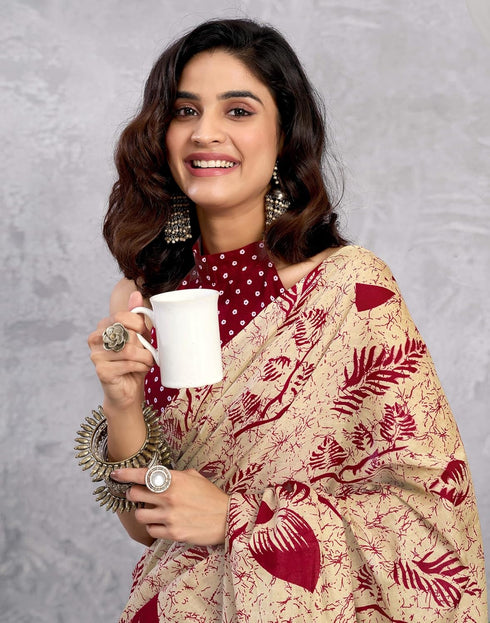 Vasthrlay Womens Printed Unstitched Green Saree