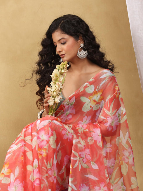 Vasthrlay Chiffon Floral Saree