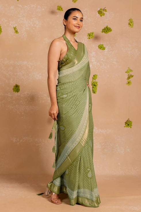 Vasthrlay Fashion Georgette Bandhani Printed Ethnic Wear