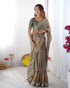 Vasthrlay Handloom Geometric Grey Beige Saree