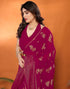 Vasthrlay Georgette Weaving Unstitched Red Saree