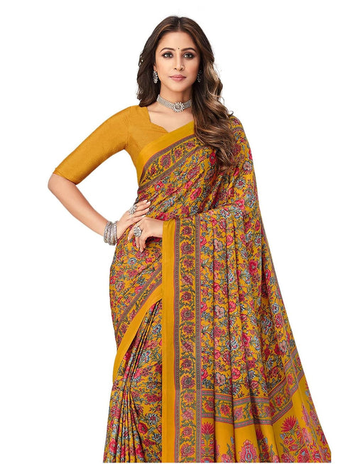 Vasthrlay Abstract Printed Unstitched Multicolor Saree