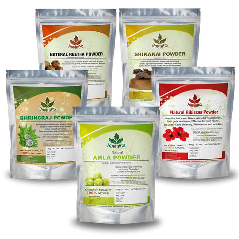 Havintha - Amla, Reetha, Shikakai, Bhringraj & Hibiscus Hair growth Powder