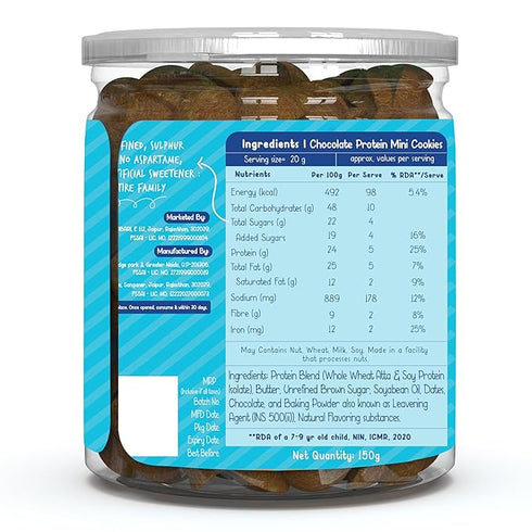 Gladful Chocolatey Protein Mini Cookies Biscuit
