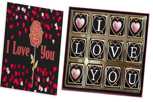Redbakers.in I Love You 12 Chocolate Gift Box