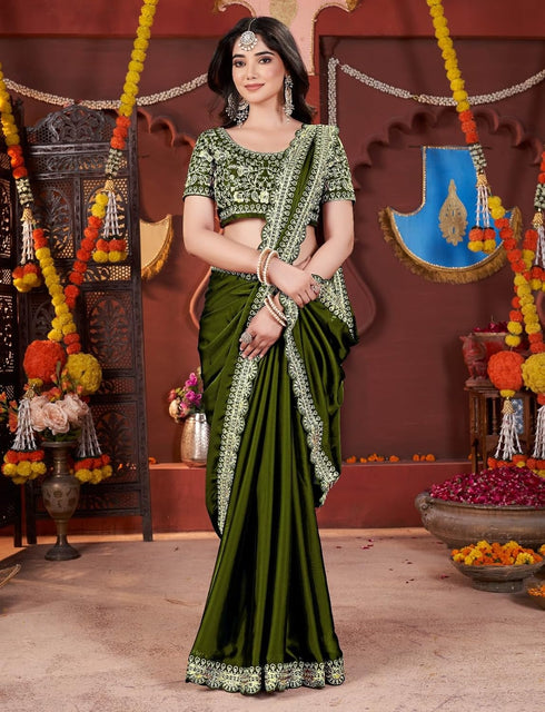 Vasthrlay Embroidered Traditional Mustard