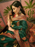 Vasthrlay Womens Weaving Unstitched Green Saree