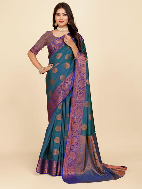 Vasthrlay Banarasi Mehendi Ethnic Wear