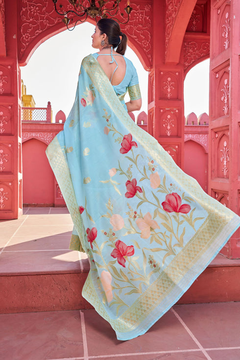 Vasthrlay Organza Designer Unstitched Saree