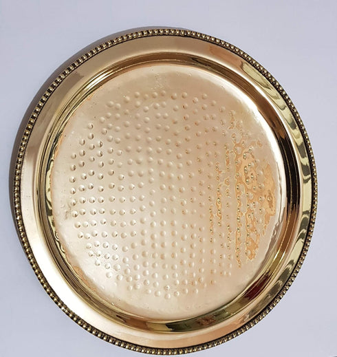Brass Plate for Pooja, 10 Inch