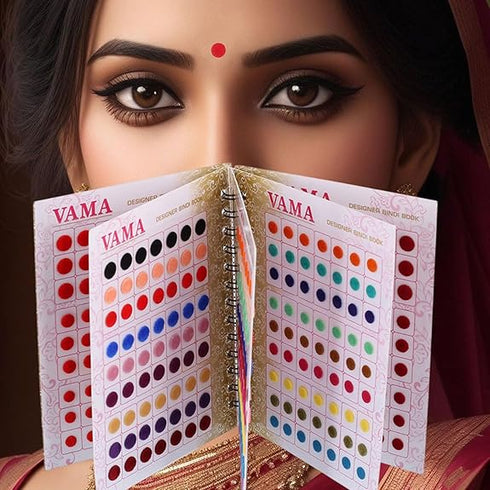 VAMA Premium Velvet Self-Adhesive Skin Simple Plain Round Multicolour Kumkum Sticker