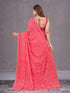 Vasthrlay Orange Chiffon Floral Saree