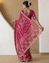 Vasthrlay Georgette Bandhani Unstitched Maroon Saree