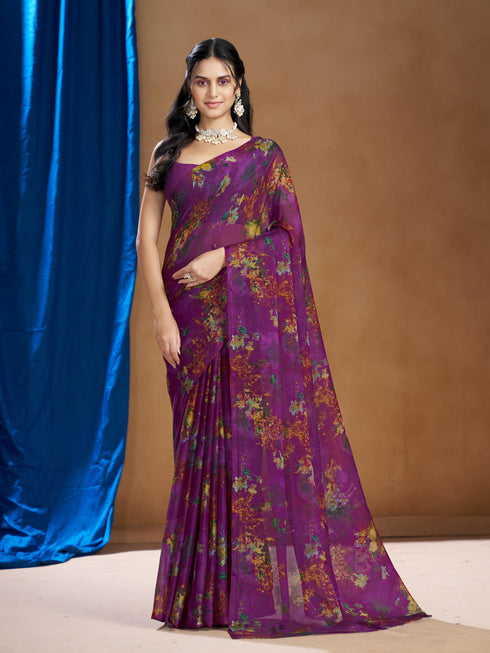 Vasthrlay Chiffon Floral Saree