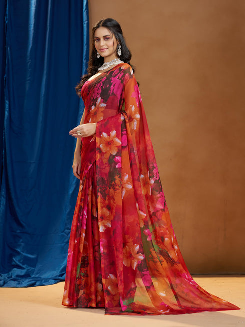 Vasthrlay Chiffon Floral Saree