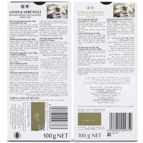 Lindt Excellence Dark 85 Cocoa Chocolate Bar and LINDT