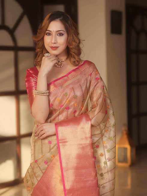 Vasthrlay Kanjivaram Unstitched Mahendi Ethnic Wear