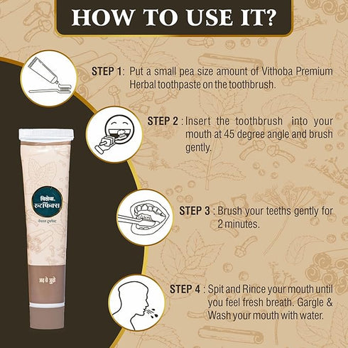 Vithoba Herbal Rootfix Toothpaste For White Strong Teeth & Refreshing Breath