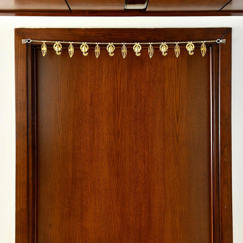 CraftVatika Ganesha Leaf Pearl Bead Door Hanging Bandhanwar Toran 35 Inch