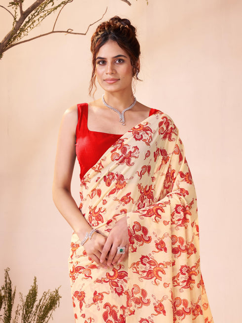 Vasthrlay Georgette Printed Saree