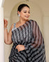 Vasthrlay Chanderi Printed Unstitched Blue Saree