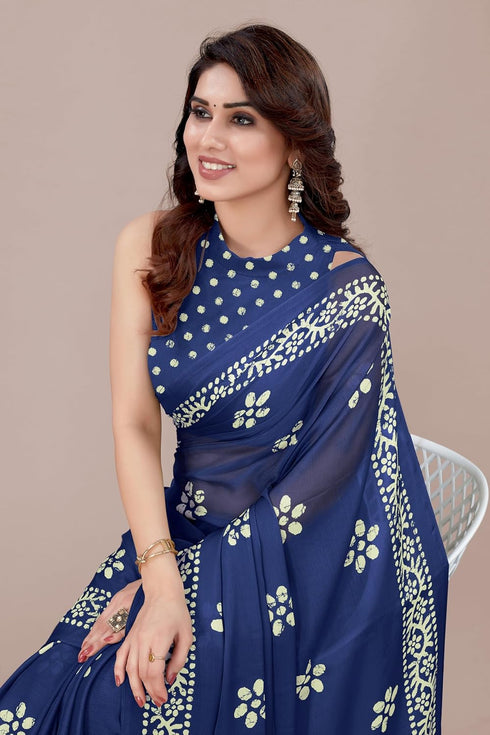 Vasthrlay Fashion Chiffon Printed Parrot Ethnic Wear