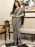 Vasthrlay Weaving Tassels Unstitched Grey Saree