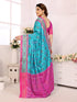 Vasthrlay Bottle Green Kanjivaram Unstitched Saree