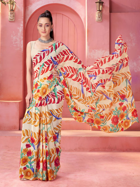 Vasthrlay Georgette Printed Saree