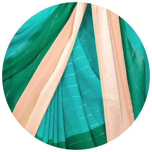 Vasthrlay Fashion Georgette Geometric Green Ethnic Wear
