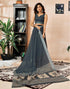 Vasthrlay Womens Printed Unstitched Dark Green Saree