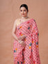 Vasthrlay White Floral Unstitched Saree
