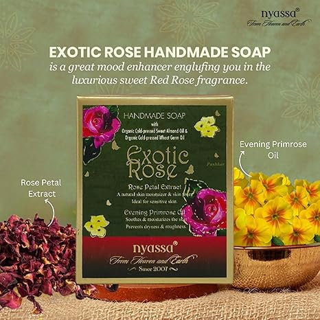 NYASSA Luxurious Exotic Rose Handmade Natural Bathing Soap