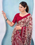 Vasthrlay Georgette Bandhani Unstitched Teal Saree