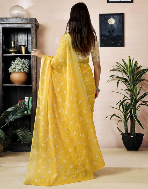 Vasthrlay Womens Printed Unstitched Purple Saree
