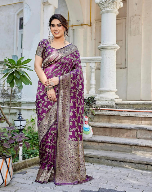 Vasthrlay Banarasi Traditional Jacquard Az Ys Shayani Ethnic Wear