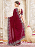 Vasthrlay Georgette Scalloped Dark Saree