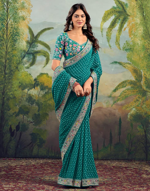 Vasthrlay Embroidery Traditional Unstitched Violet Saree