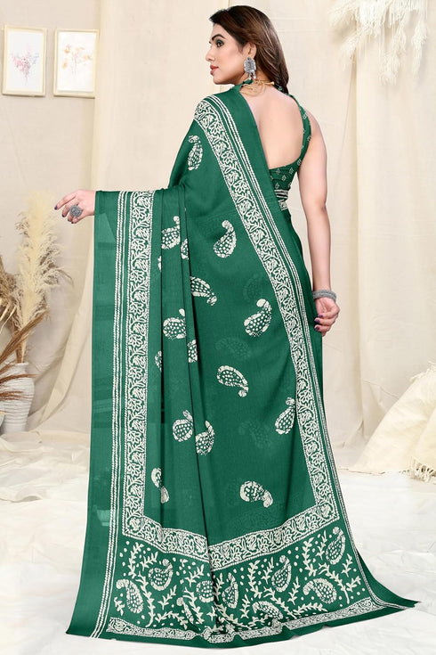 Vasthrlay Fashion Chiffon Printed Black Ethnic Wear