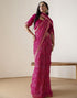 Vasthrlay Georgette Bandhani Unstitched Purple Saree