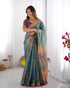 Vasthrlay Beige Blue Traditional Multicolour Saree