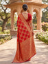 Vasthrlay Jacquard Traditional Unstitch Red Ethnic Wear