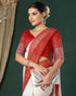 Vasthrlay Georgette Bandhani Unstitched White Saree