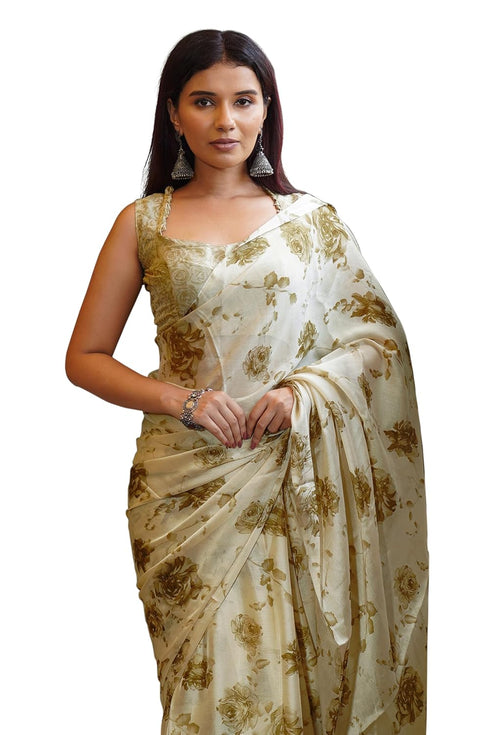 Vasthrlay Fashion Chiffon Georgette Coral Ethnic Wear