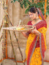 Vasthrlay Georgette Embroidery Unstitched Red Saree