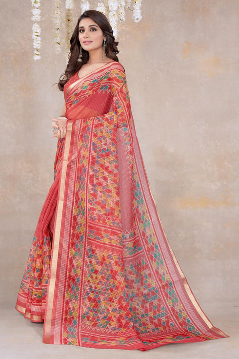 Vasthrlay Fashion Polyester Printed White Ethnic Wear