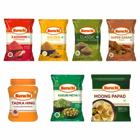 Suruchi Masala Combo Pack of 7 Kashmiri Chilli Powder
