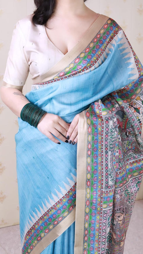 Vasthrlay Printed Unstitched Lavender Ethnic Wear